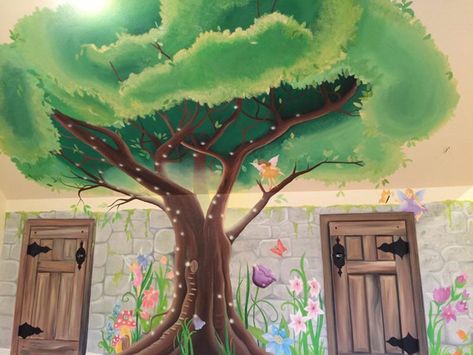 Alice In Wonderland Bedroom, Alice In Wonderland Room, Tree Mural, Disney Rooms, Kids Bedroom Designs, Fairy Tree, Alice In Wonderland Theme, Art Corner