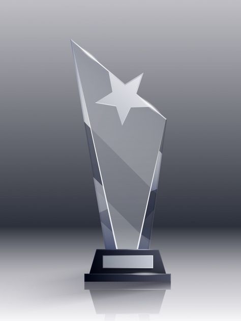 Glass trophy realistic concept with cham... | Free Vector #Freepik #freevector #star #sport #3d #award Leadership Symbols, Trophy Craft, Glass Trophy, Blurry Lights, Trophy Collection, Star Trophy, Glass Trophies, Abstract Pencil Drawings, Glass Awards