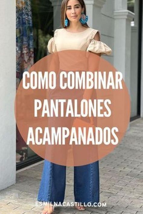 Consejos simples para mujeres de estatura baja que quieren usar pantalones anchos. ¡Luce a la moda sin comprometer tu altura! #PantalonesTobilleros #EstiloModaPetite Palazzo Jeans Outfit, Palazzo Outfit, Met Gala Outfits, Outfits Con Jeans, Look Jean, Look Casual Chic, Outfit Primavera, Jeans Outfit Casual, Outfit Mujer