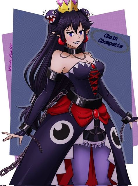 Chompette Cosplay, Chain Chompette, Mario Oc, Mario Stickers, Princess Boo, Tomboy Anime, Metal Mario, Super Crown, Chain Chomp