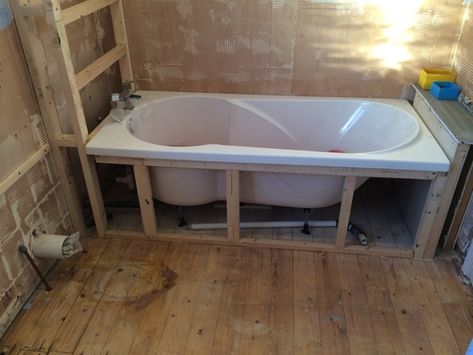 Bath Supporting Frame Before With Bathroom Installation In Leeds Bathroom With Bathtub Ideas, Bathroom Uk, Bathtub Installation, Bathtub Surround, Diy Bathtub, Drop In Tub, Drop In Bathtub, Bathtub Remodel, Bath Uk