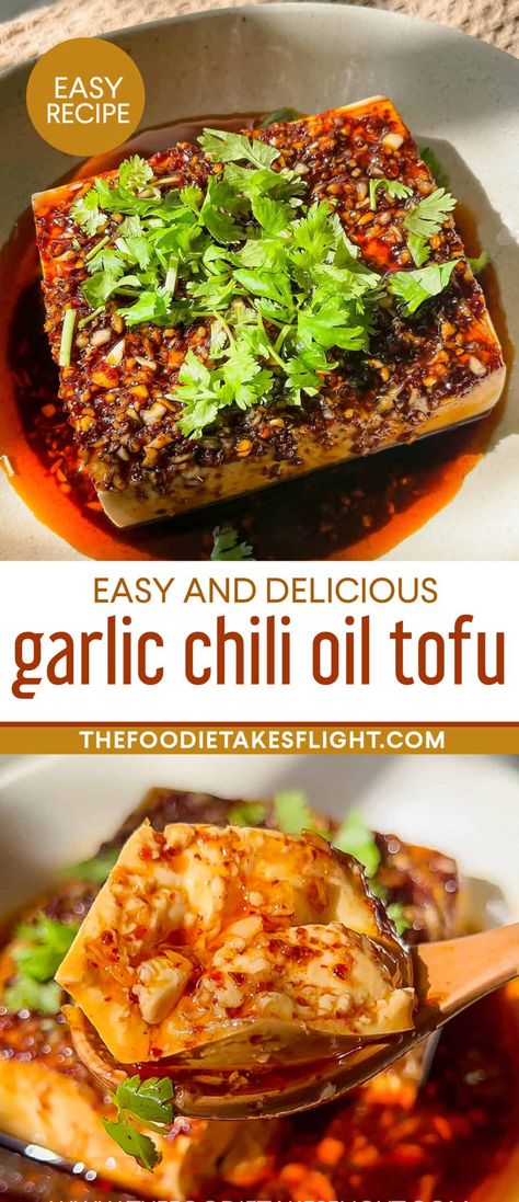 Chili Garlic Tofu, Chili Crunch Tofu, Chili Oil Meals, Chili Tofu Recipe, Ginger Chili Oil, Recipes Using Chili Oil, Chili Oil Uses, Garlic Chili Sauce, Chili Oil Tofu