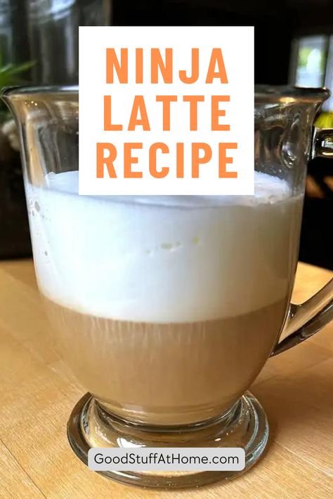 Latte recipe for the Ninja Hot & Cold Brewing System Ninja Luxe Cafe Recipes, Ninja Coffee Recipes, Ninja Dualbrew Pro Coffee Recipes, Ninja Specialty Coffee Maker Recipes, Ninja Coffee Maker Recipes, Coffee Maker Recipes, Coffee Drinks At Home, How To Make A Latte, Ninja Coffee Maker