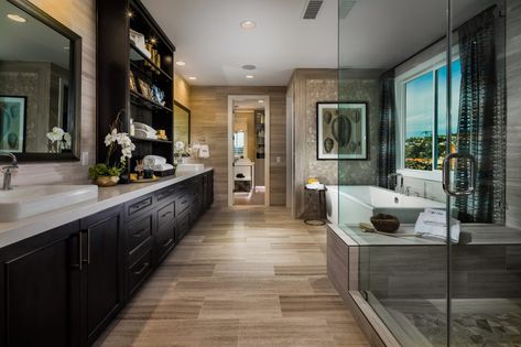 25 Obsession-Worthy Bathrooms | Build Beautiful | Toll Brothers Modern Big Bathroom, Toll Brothers Homes Interior Design, Bathrooms Luxury Modern, Large Bathroom Design, Toll Brothers Homes, Large Bathroom Remodel, Bathroom Layout Ideas, Freestanding Bathroom Storage, Interior Design Bathroom