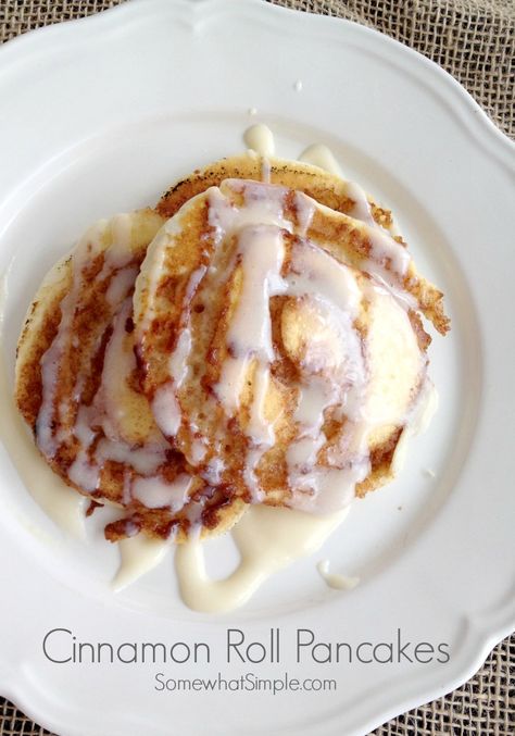 If ever there was something you should drop everything to eat right now, this is it! Cinnamon Roll Pancakes. You're welcome. Cinnamon Roll Pancakes Recipe, Romantic Breakfast, Delicious Pancakes, Cinnamon Roll Pancakes, Pancakes Breakfast, Diy Spring, Perfect Marriage, Breakfast Foods, Breakfast Dishes