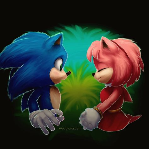 Woody on Instagram: “Movie sonic and amy 💙❤I rushed this, sorry if the lighting is wonky! . . . . . . . . . #sonic #sonicthehedgehog #sonicmovie #sega…” Sonic Boom Amy, Movie Amy, Sonic And Tails, Sonamy Comic, Sonic The Movie, Amy The Hedgehog, Hedgehog Movie, Sonic And Amy, Sonic Fan Characters