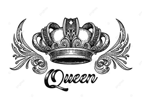 Queen Crown Tattoo Design, Queen Crown Drawing, Crown Tattoo Men, Queen Crown Tattoo, Crown Tattoos For Women, Tattoo Queen, Crown Tattoos, King And Queen Crowns, Crown Illustration