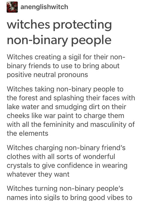 Enby Witch Aesthetic, Witchy Nicknames, Nonbinary Witch Aesthetic, Cottagecore Nonbinary, Closed Practices Witchcraft, Nonbinary Cottagecore, Queer Witchcraft, Nonbinary Humor, Nonbinary Tips