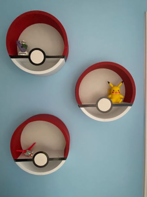 Excited to share this item from my #etsy shop: Pokemon Pokeball Wall Shelf (12”) https://etsy.me/3rSU0Ks Pokemon Wallpaper Bedroom, Pokemon Room Design, Nursery Ideas Pokemon, Pikachu Room Ideas, Pokemon Wall Art Diy, Pokémon Dresser, Pokemon Bathroom Ideas, Pokemon Living Room, Pikachu Bedroom Ideas