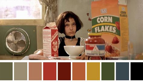 Leon/The Professional colour palette Color In Film, Movie Color Palette, Famous Movie Scenes, Cinema Colours, Color Script, Film Inspiration, Color Film, Famous Movies, Foto Art