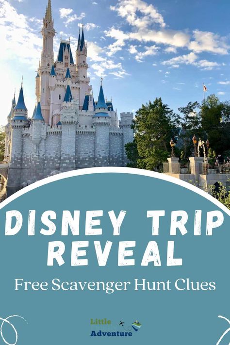 Are you surprising your family with a Disney trip this year? Use these FREE scavenger hunt clues for the big reveal. Disney World Surprise Scavenger Hunt, Surprise Disney Trip Scavenger Hunt, Disney Surprise Scavenger Hunt, Disney Themed Scavenger Hunt, Disney Scavenger Hunt Reveal, Disneyland Scavenger Hunt Surprise, Disney Scavenger Hunt Clues Surprise Free, Disney World Scavenger Hunt Reveal, Disney Cruise Scavenger Hunt Surprise