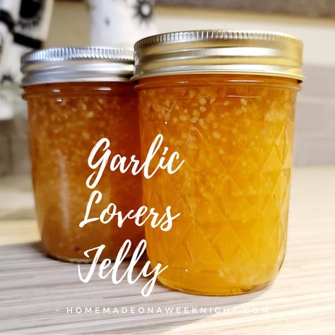 Savory jellies are easier to make than you think. If you love garlic, you need to make this Garlic Lovers Jelly Garlic Jam Recipe, Garlic Jelly, Garlic Jam, Jelly Homemade, Savory Jam Recipes, Savory Jam, Jalapeno Jelly, Can Jam, Jam Recipes Homemade