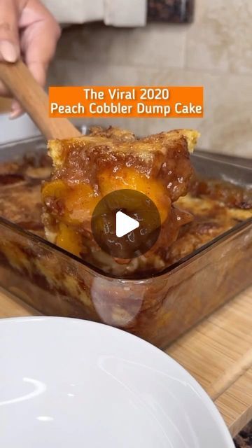 Bake Cook Eat Enjoy on Instagram: "Repost @bigmamacooks_  Follow @bigmamacooks_ for more delicious recipes!  This Peach Cobbler Dump Cake had me in over my head during 2020 😩😭 I thank the internet Gods and whomever posted it first, for sharing it. It’s so easy, and a perfect dessert option to feed a crowd!  3 cans of peaches in heavy syrup  (Drain 2 cans)  2 tsp vanilla extract  2 tbsp cinnamon  1/2 cup brown sugar  1 box yellow cake  2 sticks unsalted butter   #dessert #peachcobbler #dumpcake #peachpie #peaches #easyrecipe #dessertidea #viralvideo #FamilyRecipes #HolidayIndulgence #instafood #reels #instagood #delicious #thanksgiving #sidedish #thanksgivingdish #thanksgivingdinner #friends #november #sogood #homemade #easyrecipe #whomadethis #whatstherecipe #youputyourfootinit" Peach Cobbler Easy Videos, Peach Cobbler Dump Cake Easy, Peach Dump Cake With Canned Peaches, Dump Cobbler Recipes, Canned Peach Cake, Peach Dump Cake Easy, Can Peach Cobbler, Peach Cobbler Cinnamon Rolls, Peach Desserts Easy