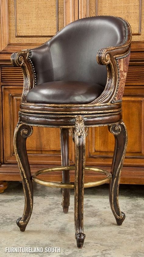 Tuscan Bar Stools - Ideas on Foter Kitchen Cabinets Interior, Tuscan Furniture, Kitchen Cabinet Interior, Tuscan Kitchens, Leather Arm Chair, Marge Carson, Best Kitchen Cabinets, Tuscan Design, Furniture Design Chair