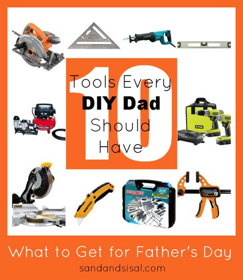 10 Tools Every DIY Dad Should Have Tools Every Man Should Have, Dad And Son Tool Box, Dads Workshop Sign Diy, Father’s Day Tool Gift, Tool Gifts For Men Amazon.com, Clean Stainless Steel, List Of Tools, Fun List, Homesteading Ideas