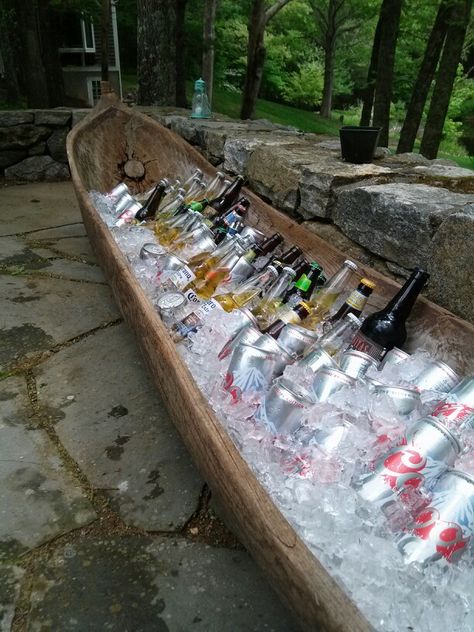 Canoe Cooler, Dugout Canoe, Wood Canoe, Drink Holder, Grad Parties, Baby Shower, Drinks, Wood