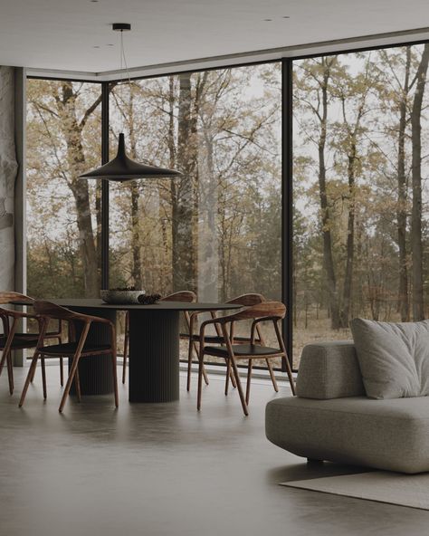 HOUSE IN THE FOREST :: Behance House In The Forest, Design Ceiling, Mid Century Modern Living, Cozy Seating, Mid Century Modern Living Room, Design Room, Design Exterior, Home Design Ideas, Forest House