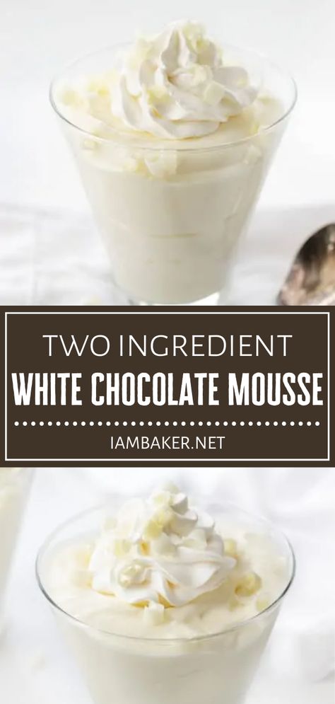 Whipped Mousse Recipes, Creamy Mousse Recipes, White Chocolate Mousse Frozen Yogurt Recipe, Tcby White Chocolate Mousse Recipe, White Chocolate Topping, Easy White Chocolate Desserts, All White Desserts, Tcby White Chocolate Mousse Frozen Yogurt Recipe, What To Make With White Chocolate