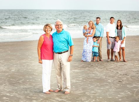 Family beach photos. Grandparents, kids, and grandkids. Hilton Head Island, South Carolina. Family Beach Pictures Poses, Grandkids Photography, Large Family Poses, Grandparent Photo, Beach Photography Family, Large Family Photos, Hilton Head Island South Carolina, Family Beach Portraits, Family Photos With Baby