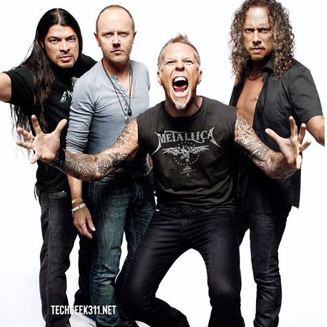 Metallica is still touring the world promoting their Hardwired album.  . Even though the band members are getting older their music is still fast and heavy for all of us fans.  . When was the last time you saw a Metallica concert? . You can also watch Metallica's concerts on some cable TV channels so with today's technology the 80's band can now be seen anywhere.  . If your interested in more Metallica memorabilia then click the link in the bio.  . #rwtechgeek311 #metallica #jameshetfield #kirkh Metallica Tour, Reading And Leeds Festival, Chuck Schuldiner, Metallica Concert, Jason Newsted, Robert Trujillo, Cliff Burton, Band Photography, Heavy Rock