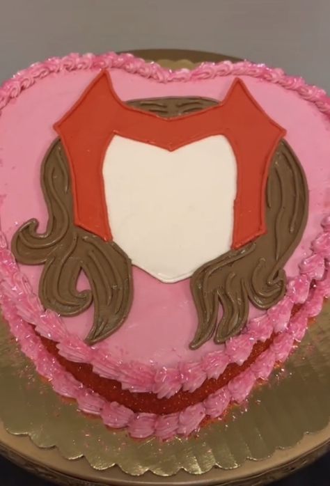 Marvel Birthday Cake Aesthetic, Wanda Cake Marvel, Scarlet Witch Cake Ideas, Scarlet Witch Cake, Wanda Cake, Marvel Cake Ideas, Marvel Birthday Cake, Witch Cake, 12 Cake