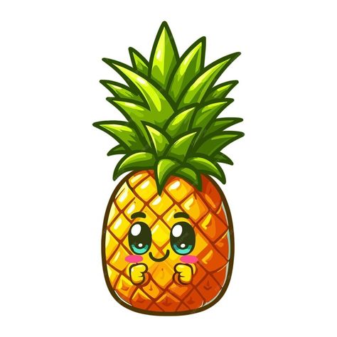 Premium Vector | Adorable cartoon pineapple illustration Pineapple Doodle, Pineapple Cartoon, Pineapple Icon, Pineapple Drawing, Cartoon Pineapple, Pineapple Illustration, Cute Pineapple, Marketing Poster, Adorable Cartoon