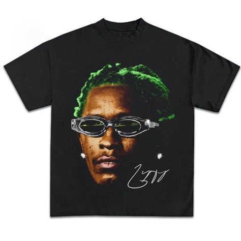 Young Thug Shirt, Concert Merch, Dennis Rodman, Blue Graphic, Rap Tee, Young Thug, Graphic Tees Vintage, Trendy Shirts, Travis Scott