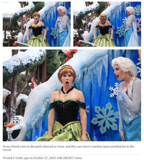 Anna's reaction when she saw someone in the crowd dressed as Anna Funny Disney Memes, Disney Jokes, Disney Memes, The Lion King, Disney Funny, Disney Fun, Disney And Dreamworks, Disney Love, Disney Magic