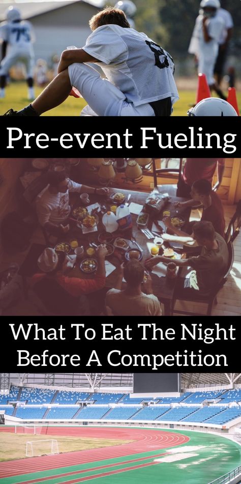 Dinner Ideas Before Sports, Dinners Before Sports, Pre Competition Meals, Meals To Eat Before Sports, What To Eat Before A Track Meet, What To Eat Before A Soccer Game, Meals For Football Players, Meals For Athletes Sports Nutrition, Pre Race Dinner