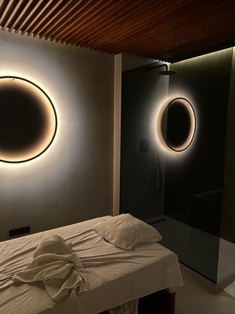 #spa #relax #interior #modern #architecture Modern Spa, Spa Room Decor, Spa Interior, Sophisticated Decor, Spa Room, Spa Day, Spa, Wall Lights, Room Decor