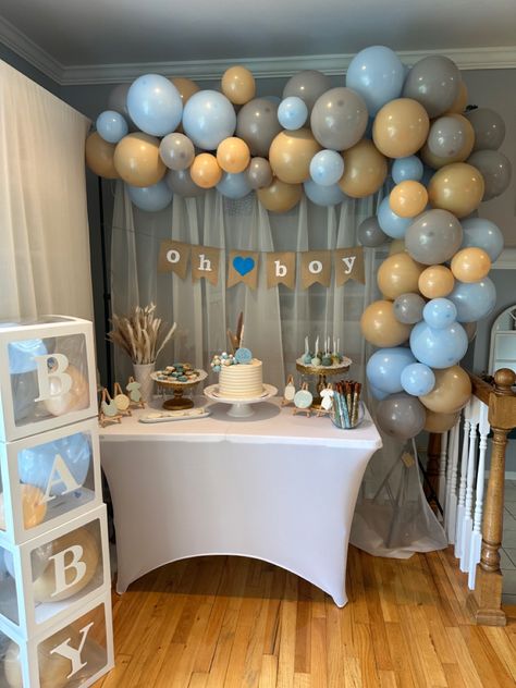 Baby Shower Boy Dessert Table, Baby Shower Sweets Table Boy, Baby Shower Table Set Up Boy, Baby Shower Inspo Boy, Simple Baby Shower Decorations Boy, Simple Baby Shower Ideas For Boys, Baby Shower Table Decoration Ideas Boy, Baby Shower Dessert Table Boy, Baby Shower Cake Table Ideas