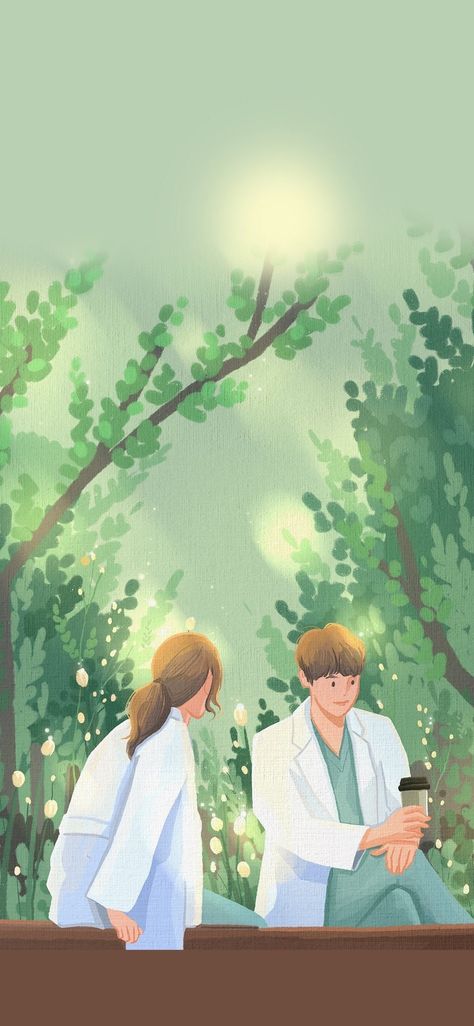 Couple Doctor Wallpaper, Kdrama Fan Art Wallpaper, Medical Artwork, Doctor Drawing, Korean Illustration, Medical Wallpaper, Hospital Playlist, Medical School Motivation, Medical School Inspiration