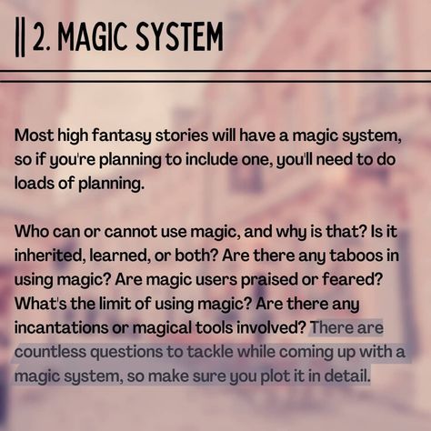 Magic World Building, Writing Magic, Fantasy Worldbuilding Tips, Making A Magic System, World Building Tips Writing, Magic Systems Writing, Tips For Writing A Fantasy Book, Magic System Ideas, World Building Magic Systems