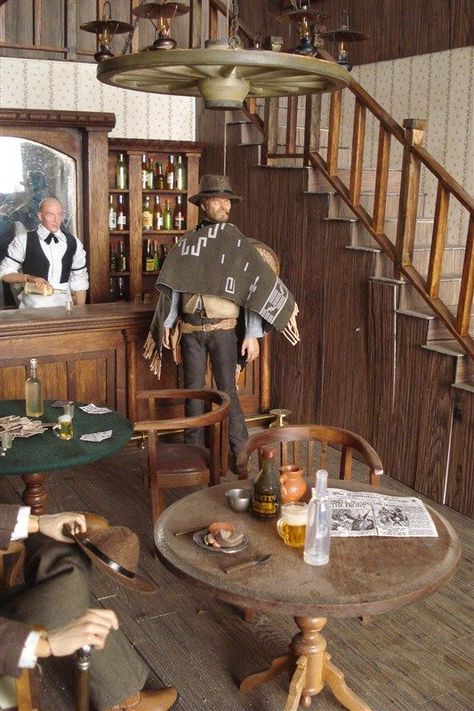 Cowboy Diorama, Fun Architecture, Halloween Western, Diy Horse Barn, Western Saloon, Indian Wars, Western Town, Sergio Leone, Barbie Diorama