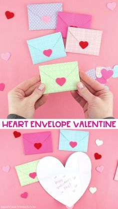 Oppgaver For Barn, Valentines Activities, Valentines Envelopes, Saint Valentin Diy, Kindergarten Craft, Valentines Bricolage, Ideas Regalo, Heart Envelope, Easy Valentine Crafts