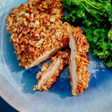 Spicy Pecan Crusted Chicken Thighs by Katie Lee Pecan Crusted Chicken Breast, Katie Lee Biegel, Pecan Crusted Chicken, The Kitchen Food Network, Country Market, Chicken Thighs Recipe, Pecan Chicken, Thighs Recipe, Chicken Breast Recipes Easy