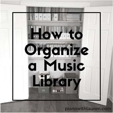 How to Organize a Music Library Piano Music Storage Ideas, Sheet Music Storage, Band Classroom, Music Classroom Organization, Music Room Organization, Group Piano Lessons, Choir Room, Piano Pedagogy, Teaching Piano