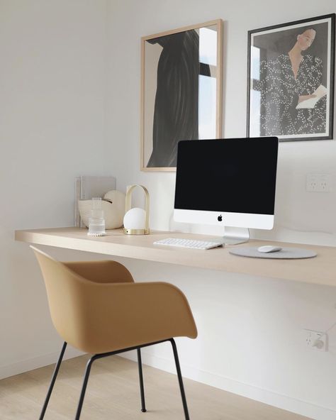 Minimal Home Office, Home Office Set Up, The Poster Club, Minimalist Home Office, Poster Club, Design Apartment, Minimal Home, Office Workspace, Modern Home Office