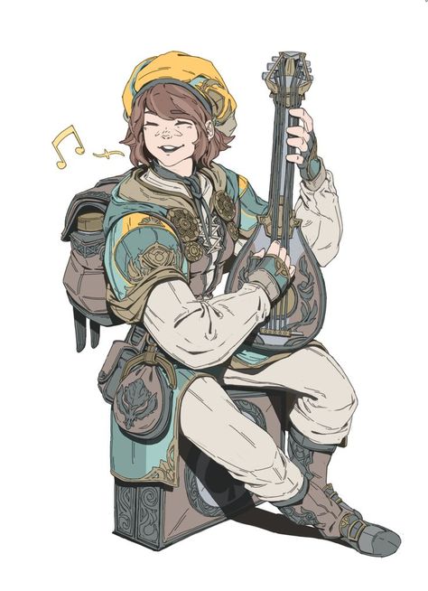 Dnd Halfling, Bard Character, Guitarist Art, Dnd Bard, D D Character Ideas, Dnd Ideas, Dungeons And Dragons Characters, D&d Dungeons And Dragons, Dnd Art