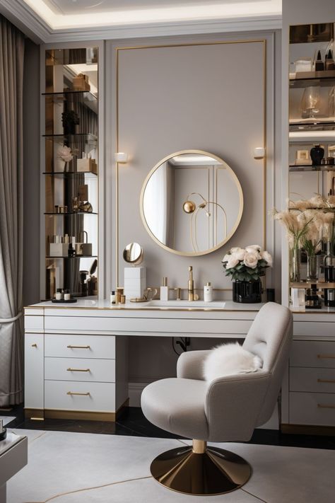 Vanity Closet Ideas, Vanity Collections, Modern Dressing Table, Dressing Table Design, Luxury Closets Design, Luxury Bedroom Design, Vanity Design, Annual Sale, Bedroom Bed Design