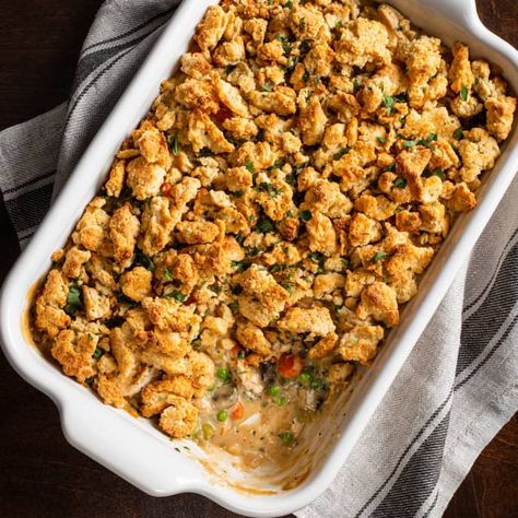 Chicken Pot Pie With Savory Crumble Topping | America's Test Kitchen Recipe Savory Crumble, Pie With Crumble Topping, Savoury Crumble, Cooks Illustrated Recipes, Illustrated Recipe, Chicken Pot Pie Recipe, America's Test Kitchen Recipes, Pot Pies Recipes, Kitchen Recipe