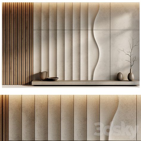 Wall Panels 10 - 3D panel - 3D model Wall Cladding Interior, 3d Panel, 3d Modeling Tutorial, Tv Panel, Lighting Pendant, 3d Panels, Hotel Interior, Wall Cladding, Textured Wall