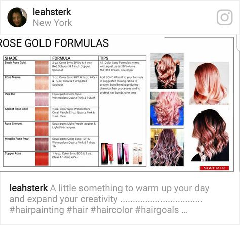 Taking Rose Gold formulas to the Limit Matrix Rose Gold Brown Hair Color, Gold Hair Formula, Rose Gold Hair Formula, Rose Gold Hair Color Formula, Gold Brown Hair Color, Dark Rose Gold Hair, Rose Gold Brown Hair, Rose Gold Formula, Gold Brown Hair