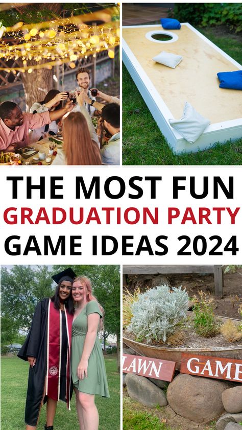 I absolutely love these graduation party ideas for activities!! They sound like so much fun Graduation Activity Ideas, Grad Party Activity Ideas, College Graduation Party Activities, Grad Party Activities Fun Games, Funny Grad Party Ideas, Grad Party Ideas Activities, Grad Party Entertainment Ideas, Farmhouse Graduation Party Ideas, Graduation Party Activities Ideas