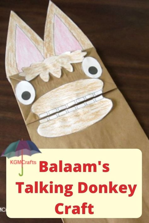 After reading in the Bible about Balaam your kids can have fun making this donkey. Balaam's Donkey Activities, Balaam's Donkey Craft, Balaam Donkey, Donkey Crafts For Kids, Donkey Craft, Sunday School Kids, Bible Stories For Kids, Bible Crafts For Kids, Kids Talking