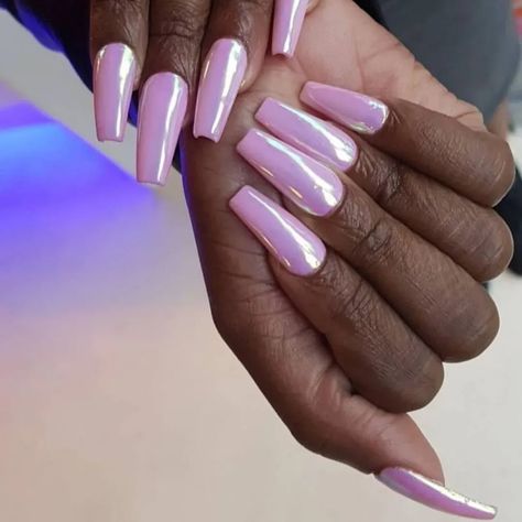 Spring Chrome Nails 2023, Pastel Pink Chrome Nails, Chrome Coffin Acrylic Nails, Pink Crome Nail, Pink Chrome Nails Square, Metallic Pink Nails, Spring Chrome Nails, Baby Pink Chrome Nails, Hot Pink Chrome Nails