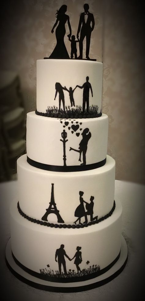 Silhouette Wedding Cake, Silhouette Wedding, Mexican Fiesta Party, Wedding Silhouette, Fiesta Party, Tiered Cakes, Wedding Cake, Wedding Cakes, Bridal Shower