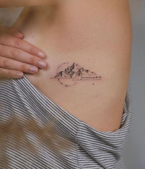 Womens Mountain Tattoo, Mountain Quotes Tattoo, Feminine Mountain Tattoo, Mountain Flower Tattoo, Listen Tattoo, Colorado Tattoo Ideas For Women, Matterhorn Tattoo, Hiking Tattoos For Women, Montana Tattoo Ideas