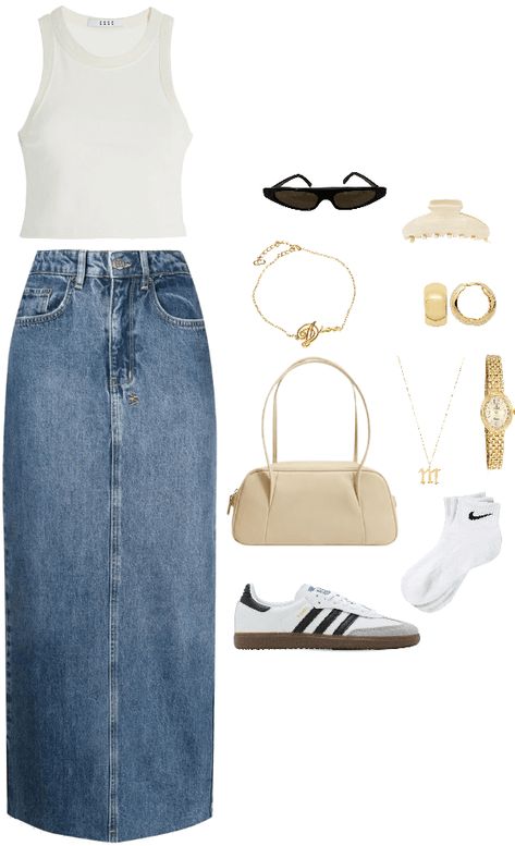 White Sando Outfit Ideas, Sando Outfit, Old English M, Samba Vegan, Quarter Socks, Shoplook Outfits, Vegan Sneakers, Vegan Clothing, Simple Outfit