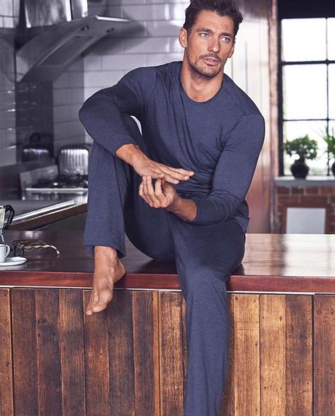 Team David Gandy on Twitter: "It's OK to be lazy on Sunday… " David Ghandi, David Gandy Style, Famous Male Models, Androgynous Models, David James Gandy, David James, David J, David Gandy, Mens Loungewear